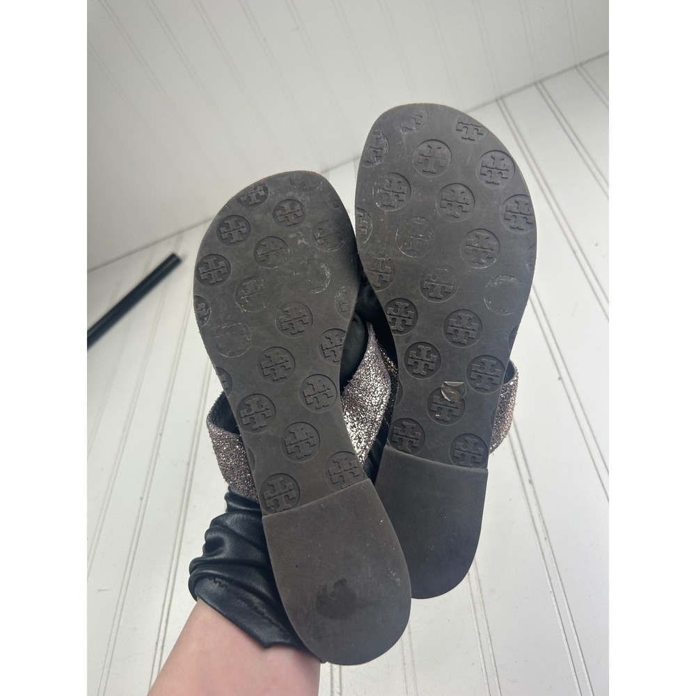 Tory Burch Vintage Y2K Metallic Logo Flip Flop Sandals Women's Size 8-8.5 - Picture 6 of 8